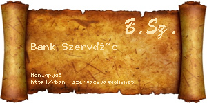 Bank Szervác névjegykártya